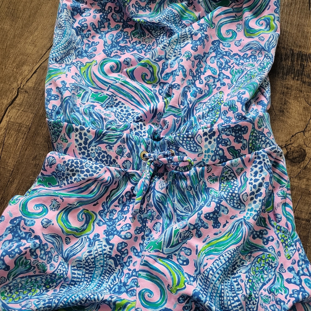 Kids Pink & Blue Printed One-Piece Romper